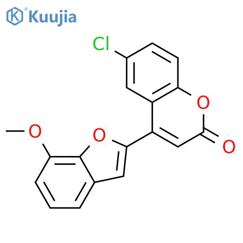 6-chloro-4-(7-methoxy-1-benzofuran-2-yl)-2H-chromen-2-one structure