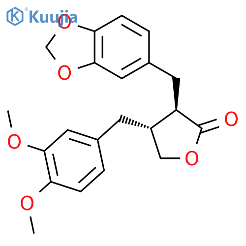 (3R,4R)-3-(1,3-Benzodioxol-5-ylmethyl)-4-(3,4-dimethoxybenzyl)dihydro-2(3H)-furanone structure