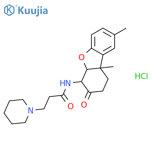 1-Piperidinepropanamide,N-(1,2,3,4,4a,9b-hexahydro-8,9b-dimethyl-3-oxo-4-dibenzofuranyl)-,monohydrochloride, (4a,4ab,9bb)- (9CI) structure