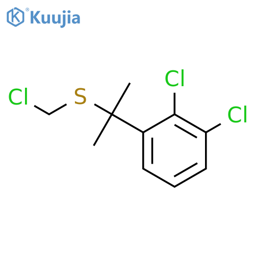 Benzene, 1,2-dichloro-3-[1-[(chloromethyl)thio]-1-methylethyl]- structure