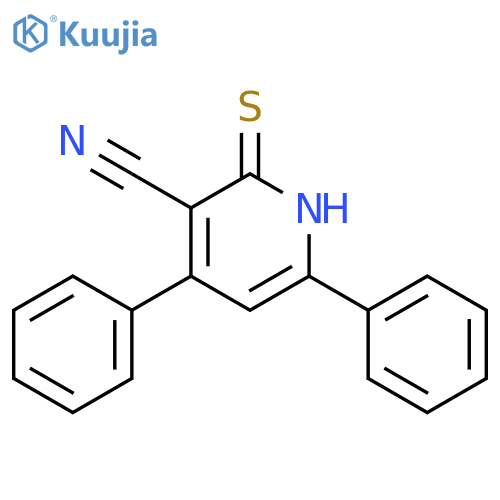 4,6-diphenyl-2-sulfanylpyridine-3-carbonitrile structure