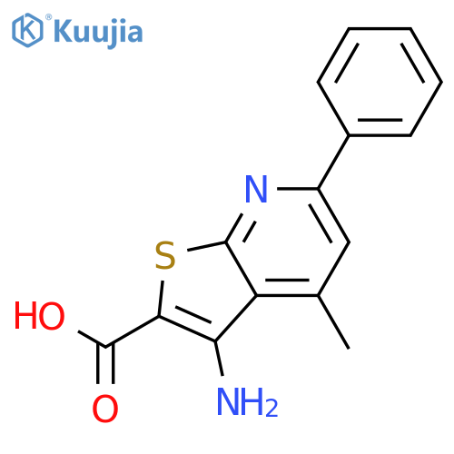 THIENO[2,3-B]PYRIDINE-2-CARBOXYLIC ACID, 3-AMINO-4-METHYL-6-PHENYL- structure