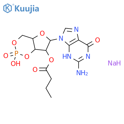 Guanosine, cyclic3',5'-(hydrogen phosphate) 2'-butanoate, monosodium salt (9CI) structure