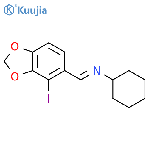 Cyclohexanamine, N-[(4-iodo-1,3-benzodioxol-5-yl)methylene]- structure