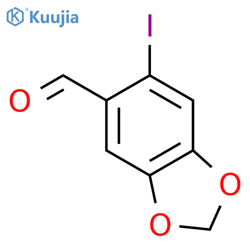 1,3-Benzodioxole-5-carboxaldehyde, 6-iodo- structure