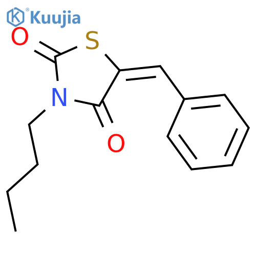 (5E)-3-butyl-5-(phenylmethylidene)-1,3-thiazolidine-2,4-dione structure
