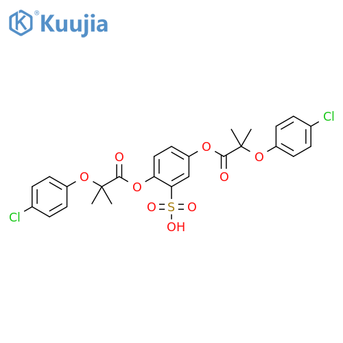 Propanoic acid, 2-(4-chlorophenoxy)-2-methyl-, 2-sulfo-1,4-phenyleneester structure