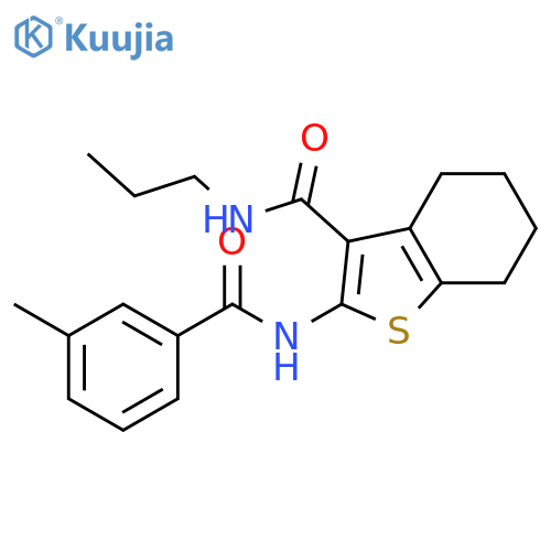 2-[(3-methylbenzoyl)amino]-N-propyl-4,5,6,7-tetrahydro-1-benzothiophene-3-carboxamide structure