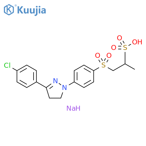 2-Propanesulfonic acid, 1-[[4-[3-(4-chlorophenyl)-4,5-dihydro-1H-pyrazol-1-yl]phenyl]sulfonyl]-, sodium salt (1:1) structure