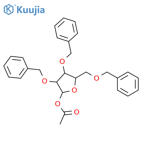 (3R,4R,5R)-3,4-bis(benzyloxy)-5-[(benzyloxy)methyl]oxolan-2-yl acetate structure