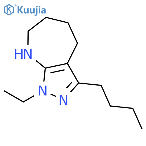 Pyrazolo[3,4-b]azepine, 3-butyl-1-ethyl-1,4,5,6,7,8-hexahydro- (9CI) structure