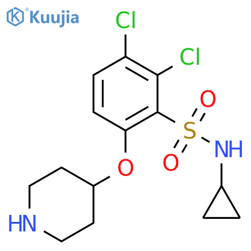 BENZENESULFONAMIDE, 2,3-DICHLORO-N-CYCLOPROPYL-6-(4-PIPERIDINYLOXY)- structure