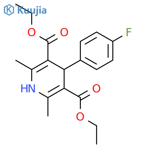 3,5-diethyl 4-(4-fluorophenyl)-2,6-dimethyl-1,4-dihydropyridine-3,5-dicarboxylate structure