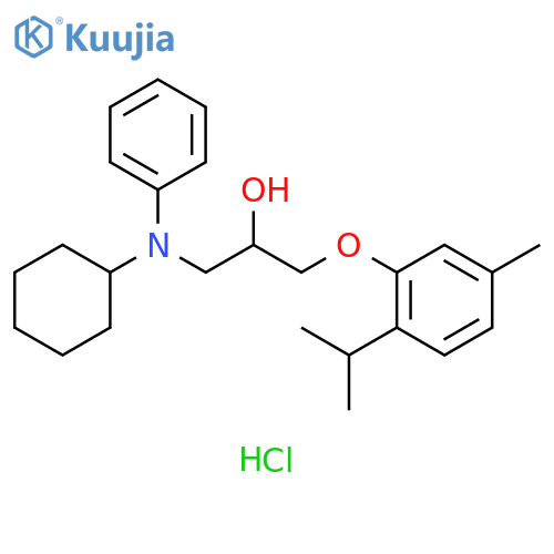 2-Propanol, 1-(cyclohexylphenylamino)-3-[5-methyl-2-(1-methylethyl)phenoxy]-, hydrochloride (1:1) structure