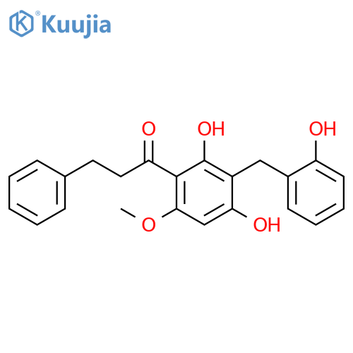 1-[2,4-dihydroxy-3-(2-hydroxybenzyl)-6-methoxyphenyl]-3-phenylpropan-1-one structure