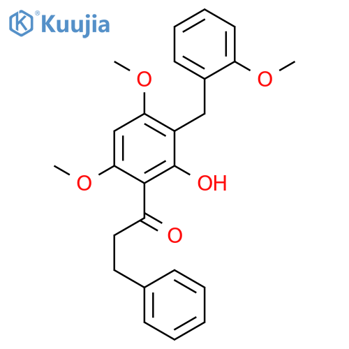 1-[2-hydroxy-4,6-dimethoxy-3-[(2-methoxyphenyl)methyl]phenyl]-3-phenylpropan-1-one structure