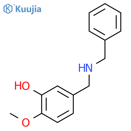 5-[(benzylamino)methyl]-2-methoxyphenol structure