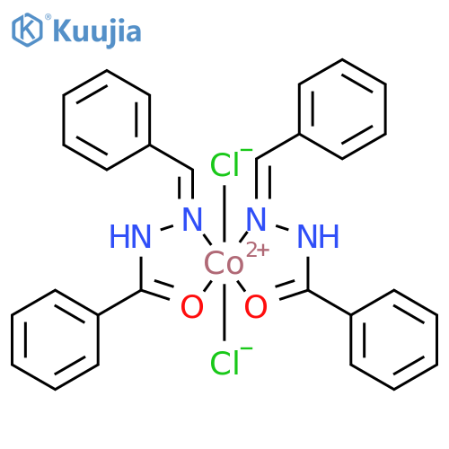 Cobalt, bis[benzoic acid (phenylmethylene)hydrazide]dichloro- structure