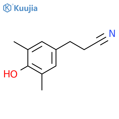 3-(4-hydroxy-3,5-dimethylphenyl)propanenitrile structure