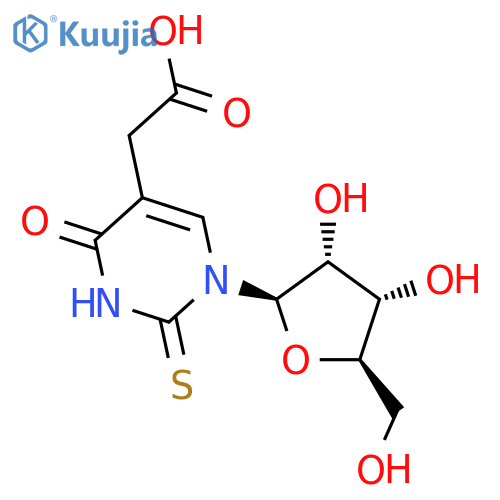5-(carboxymethyl)-1-beta-D-ribofuranosyl-2-thioxo-2,3-dihydropyrimidin-4(1H)-one structure
