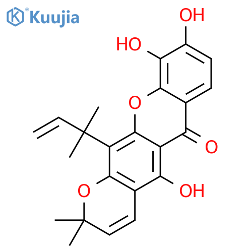 12-(1,1-dimethylprop-2-en-1-yl)-5,9,10-trihydroxy-2,2-dimethyl-2H,6H-pyrano[3,2-b]xanthen-6-one structure