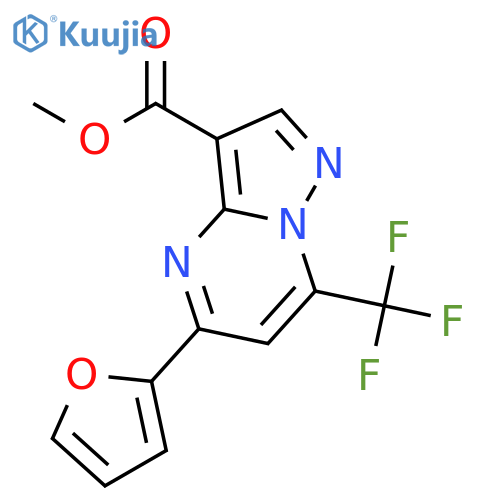 methyl 5-(furan-2-yl)-7-(trifluoromethyl)pyrazolo[1,5-a]pyrimidine-3-carboxylate structure