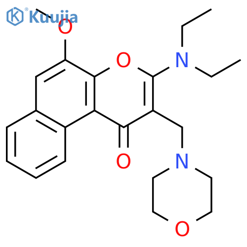 3-(diethylamino)-5-methoxy-2-(morpholin-4-ylmethyl)-1H-benzo[f]chromen-1-one structure