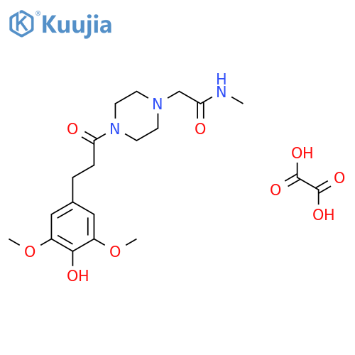 2-{4-[3-(4-hydroxy-3,5-dimethoxyphenyl)propanoyl]piperazin-1-yl}-N-methylacetamide ethanedioate (1:1) structure