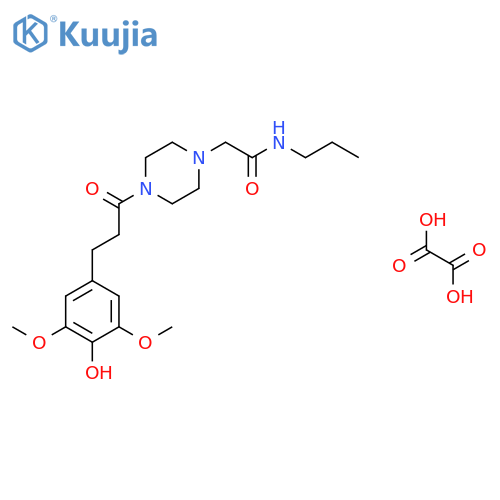 2-{4-[3-(4-hydroxy-3,5-dimethoxyphenyl)propanoyl]piperazin-1-yl}-N-propylacetamide ethanedioate (1:1) structure