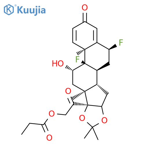 Pregna-1,4-diene-3,20-dione,6,9-difluoro-11-hydroxy-16,17-[(1-methylethylidene)bis(oxy)]-21-(1-oxopropoxy)-,(6a,11b,16a)- structure