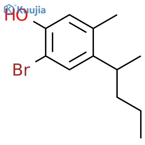 Phenol, 2-bromo-5-methyl-4-sec-pentyl- structure