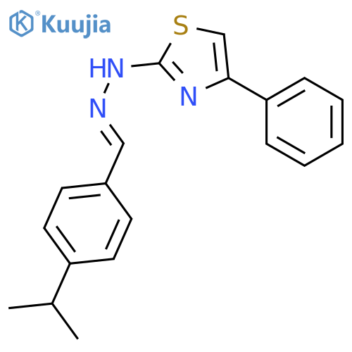 2-[(2E)-2-{[4-(1-methylethyl)phenyl]methylidene}hydrazino]-4-phenyl-1,3-thiazole structure
