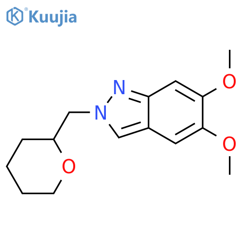 2H-Indazole, 5,6-dimethoxy-2-[(tetrahydro-2H-pyran-2-yl)methyl]- structure