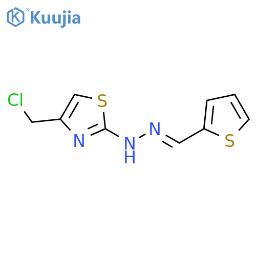 4-(chloromethyl)-2-{2-(thiophen-2-yl)methylidenehydrazin-1-yl}-1,3-thiazole structure