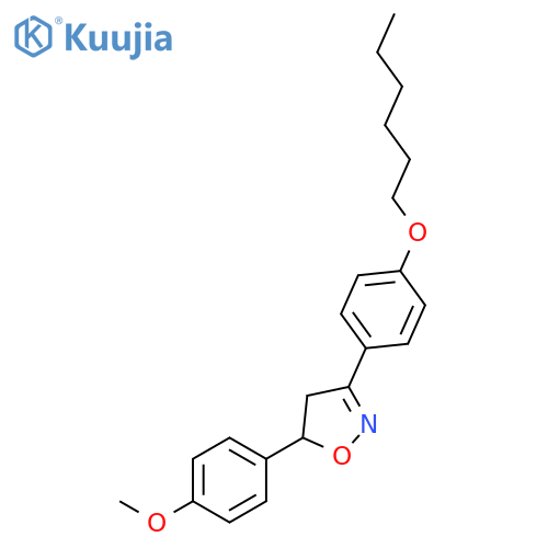 ISOXAZOLE, 3-[4-(HEXYLOXY)PHENYL]-4,5-DIHYDRO-5-(4-METHOXYPHENYL)- structure