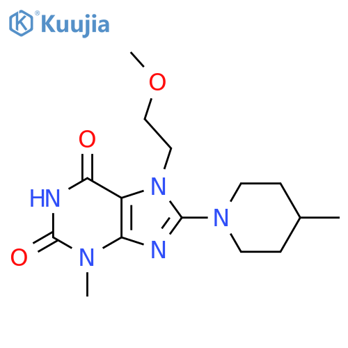 7-(2-methoxyethyl)-3-methyl-8-(4-methylpiperidin-1-yl)-2,3,6,7-tetrahydro-1H-purine-2,6-dione structure