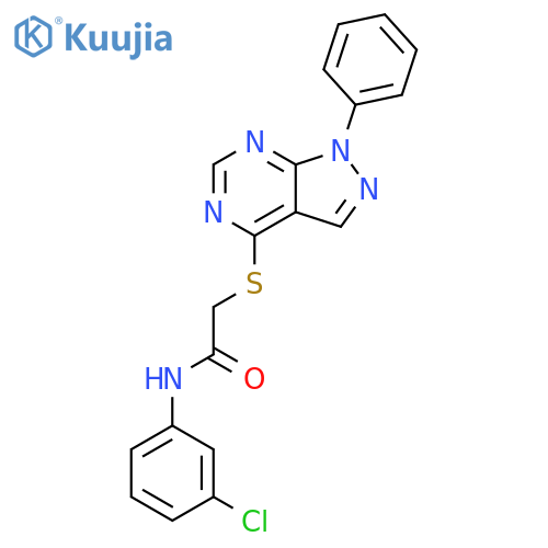 N-(3-chlorophenyl)-2-({1-phenyl-1H-pyrazolo[3,4-d]pyrimidin-4-yl}sulfanyl)acetamide structure