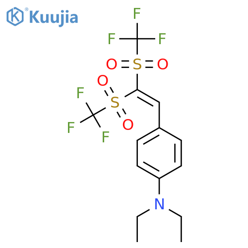 BENZENAMINE, 4-[2,2-BIS[(TRIFLUOROMETHYL)SULFONYL]ETHENYL]-N,N-DIETHYL- structure