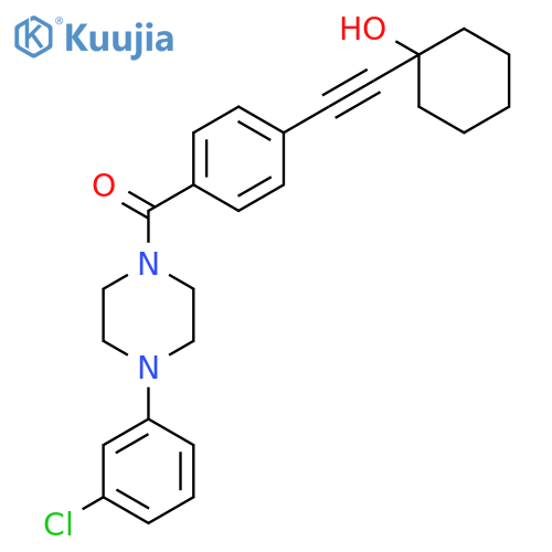 [4-(3-chlorophenyl)piperazin-1-yl]{4-[(1-hydroxycyclohexyl)ethynyl]phenyl}methanone structure