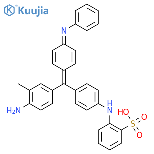 Benzenesulfonic acid,[[4-[(4-amino-3-methylphenyl)[4-(phenylimino)-2,5-cyclohexadien-1-ylidene]methyl]phenyl]amino]- structure