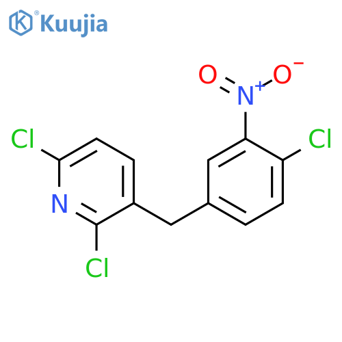 Pyridine, 2,6-dichloro-3-[(4-chloro-3-nitrophenyl)methyl]- structure