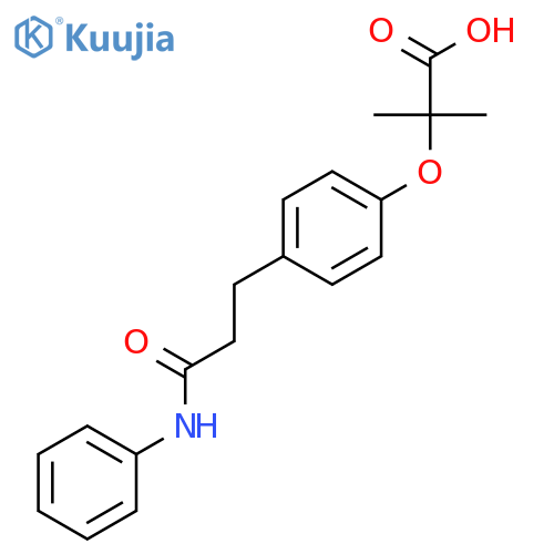 Propanoic acid, 2-methyl-2-[4-[3-oxo-3-(phenylamino)propyl]phenoxy]- structure