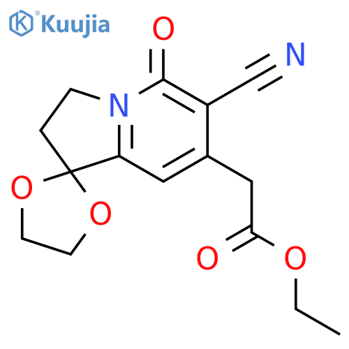 6'-Cyano-2',3'-dihydro-5'-oxo-spiro1,3-dioxolane-2,1'(5'H)-indolizine-7'-acetic Acid Ethyl Ester structure