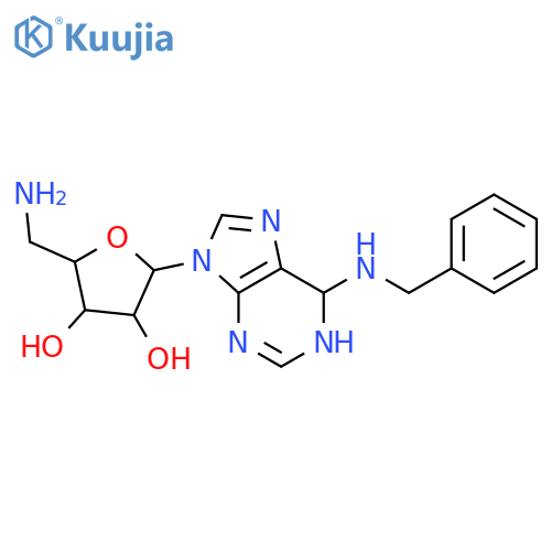 (2R,3S,4R,5R)-2-(Aminomethyl)-5-(6-(benzylamino)-1H-purin-9(6H)-yl)tetrahydrofuran-3,4-diol structure