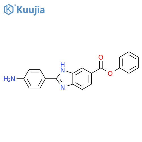1H-Benzimidazole-5-carboxylic acid, 2-(4-aminophenyl)-, phenyl ester structure