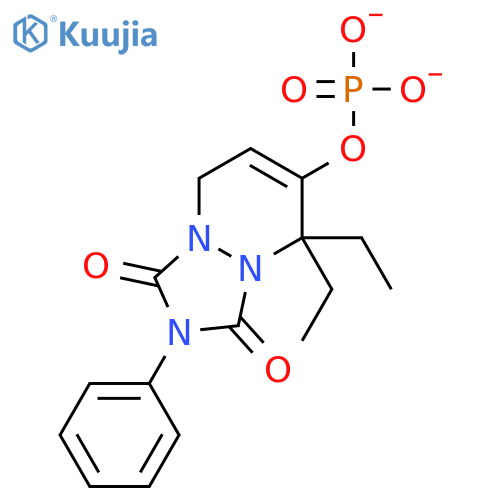 5,5-Diethyl-1,3-dioxo-2-phenyl-2,3,5,8-tetrahydro-1H-[1,2,4]triazolo[1,2-a]pyridazin-6-yl phosphate structure