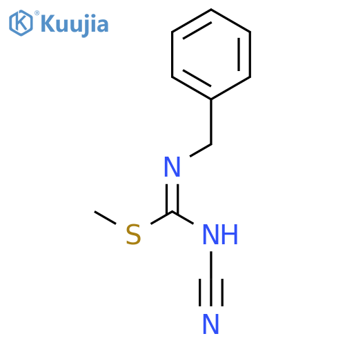 Carbamimidothioic acid, N-cyano-N'-(phenylmethyl)-, methyl ester structure