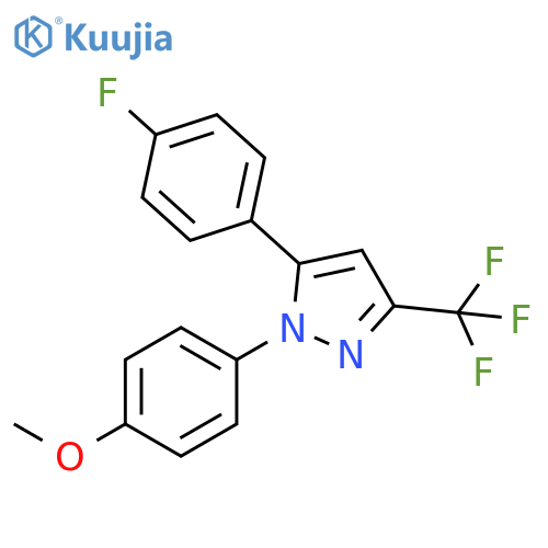 1H-Pyrazole, 5-(4-fluorophenyl)-1-(4-methoxyphenyl)-3-(trifluoromethyl)- structure