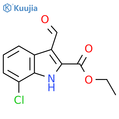 Ethyl 7-chloro-3-formyl-1H-indole-2-carboxylate structure
