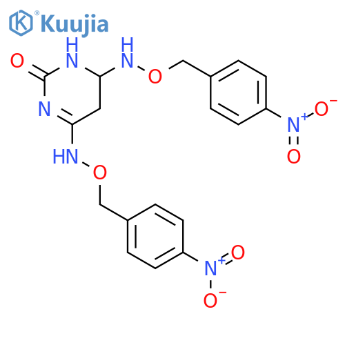 2(1H)-Pyrimidinone,5,6-dihydro-4,6-bis[[(4-nitrophenyl)methoxy]amino]- structure